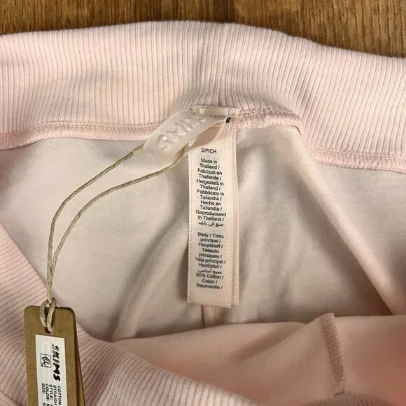 NEW Cotton Jersey Straight Leg Wide Leg Pants Light Pink Sz S - Picture 5 of 10